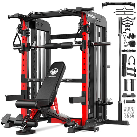 Smith Machine with Adjustable Weight Bench