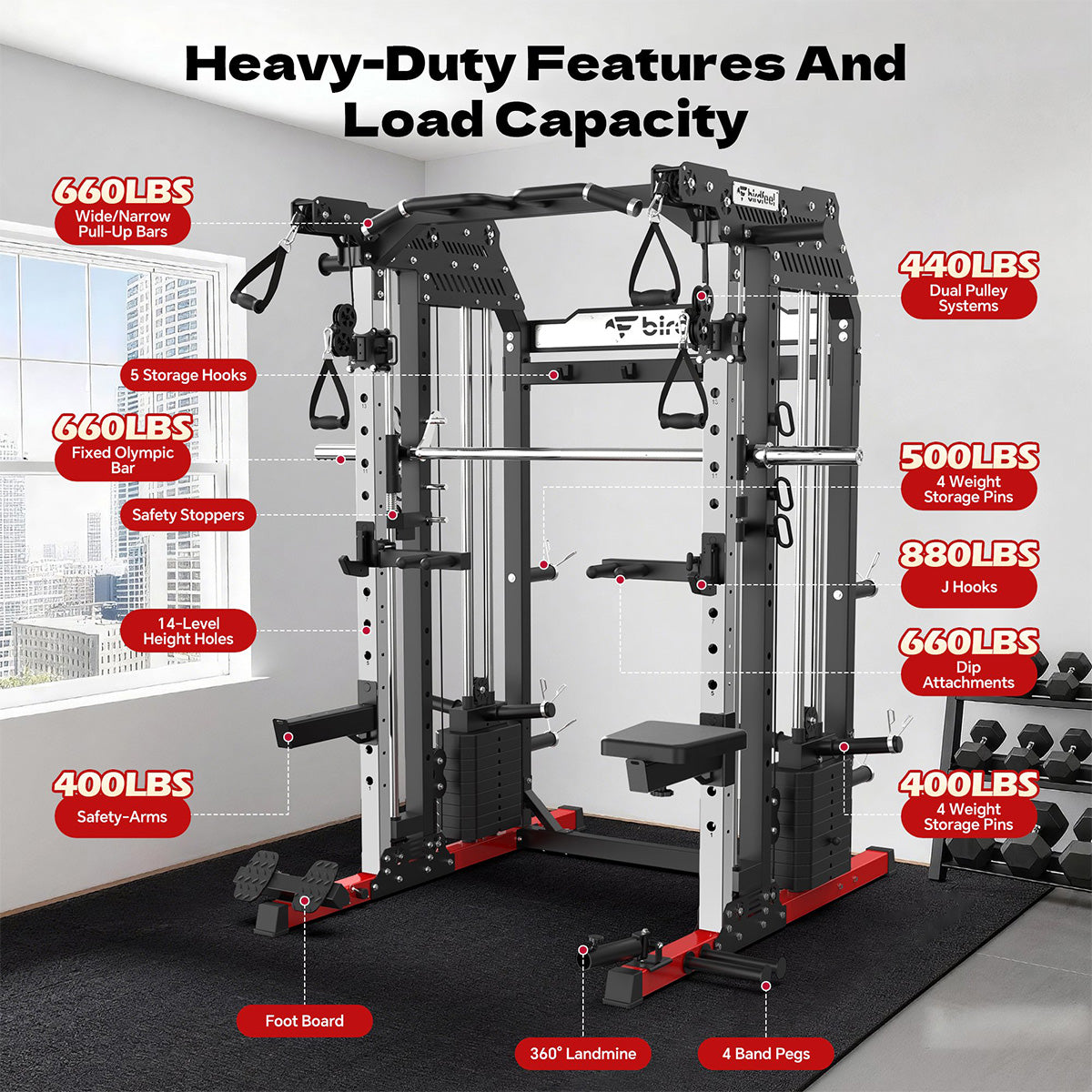 P630 Smith Machine With Dual Weight Plate System