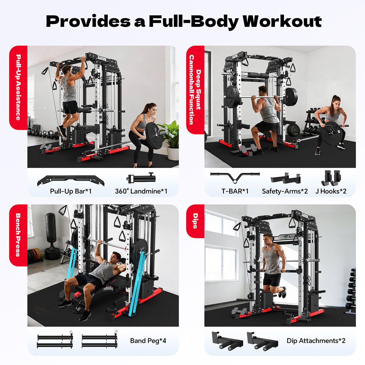 P630Pro Smith Machine With Rowing Machine Components