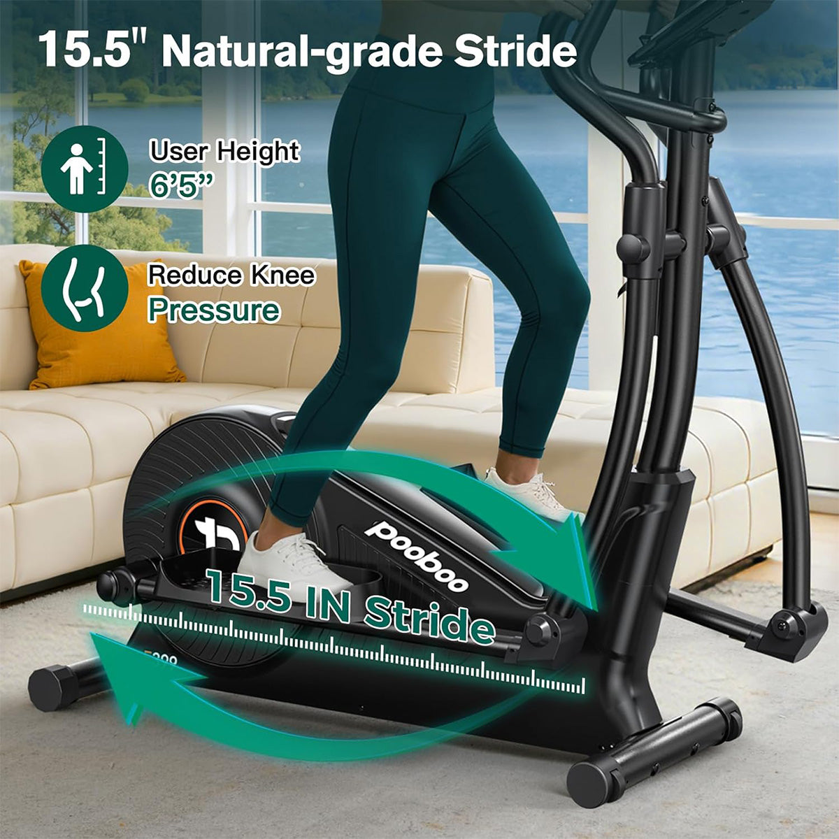 E399 Silent Elliptical machine-Black