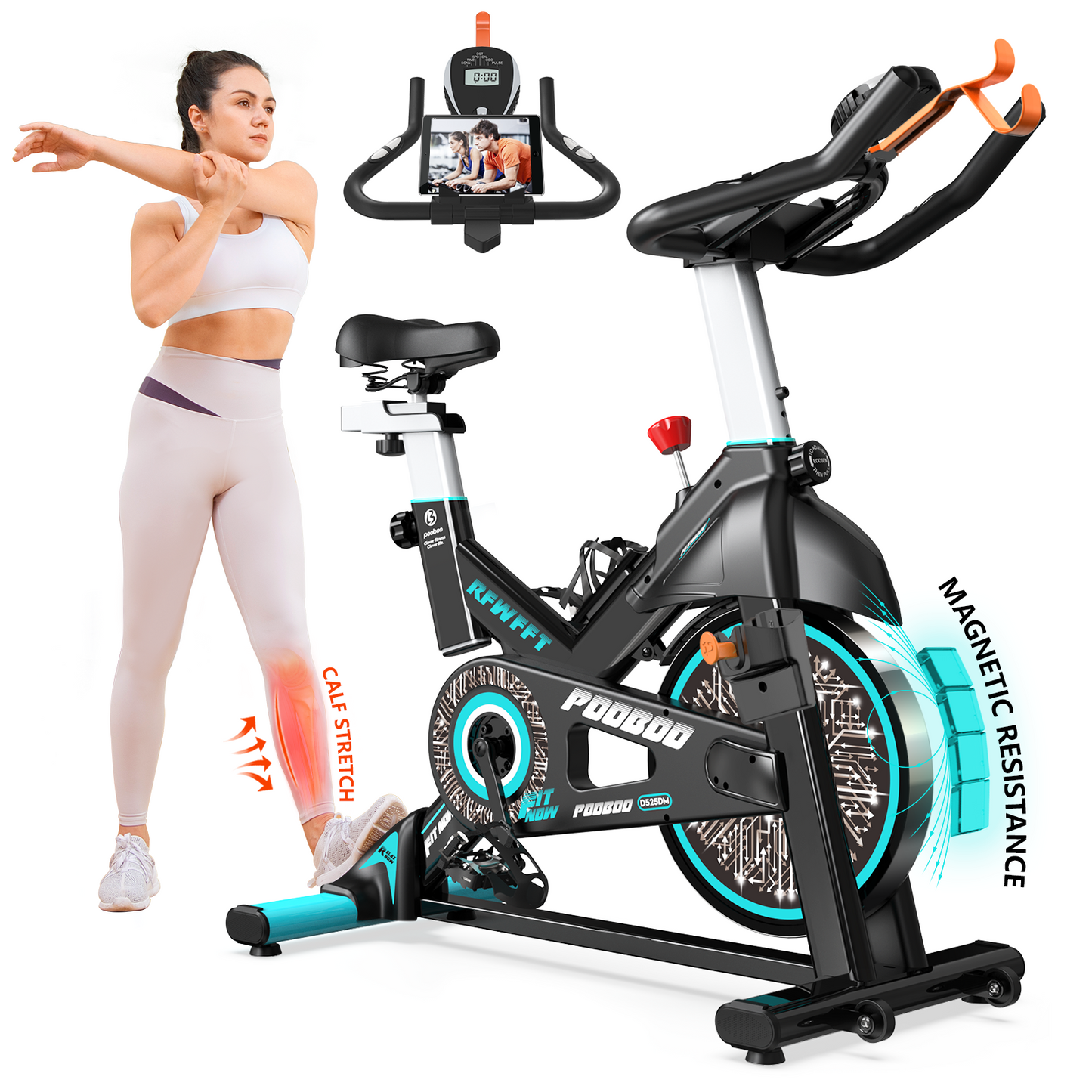 Pooboo Adjustable Magnetic Cycling Bike