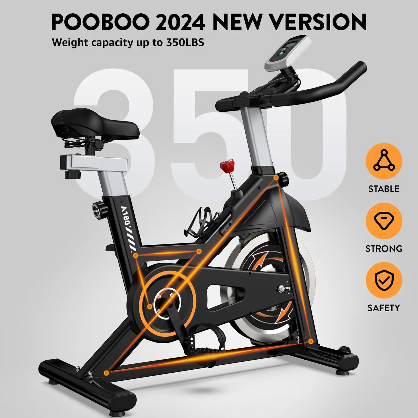 Pooboo Adjustable Silent Bike A180M2