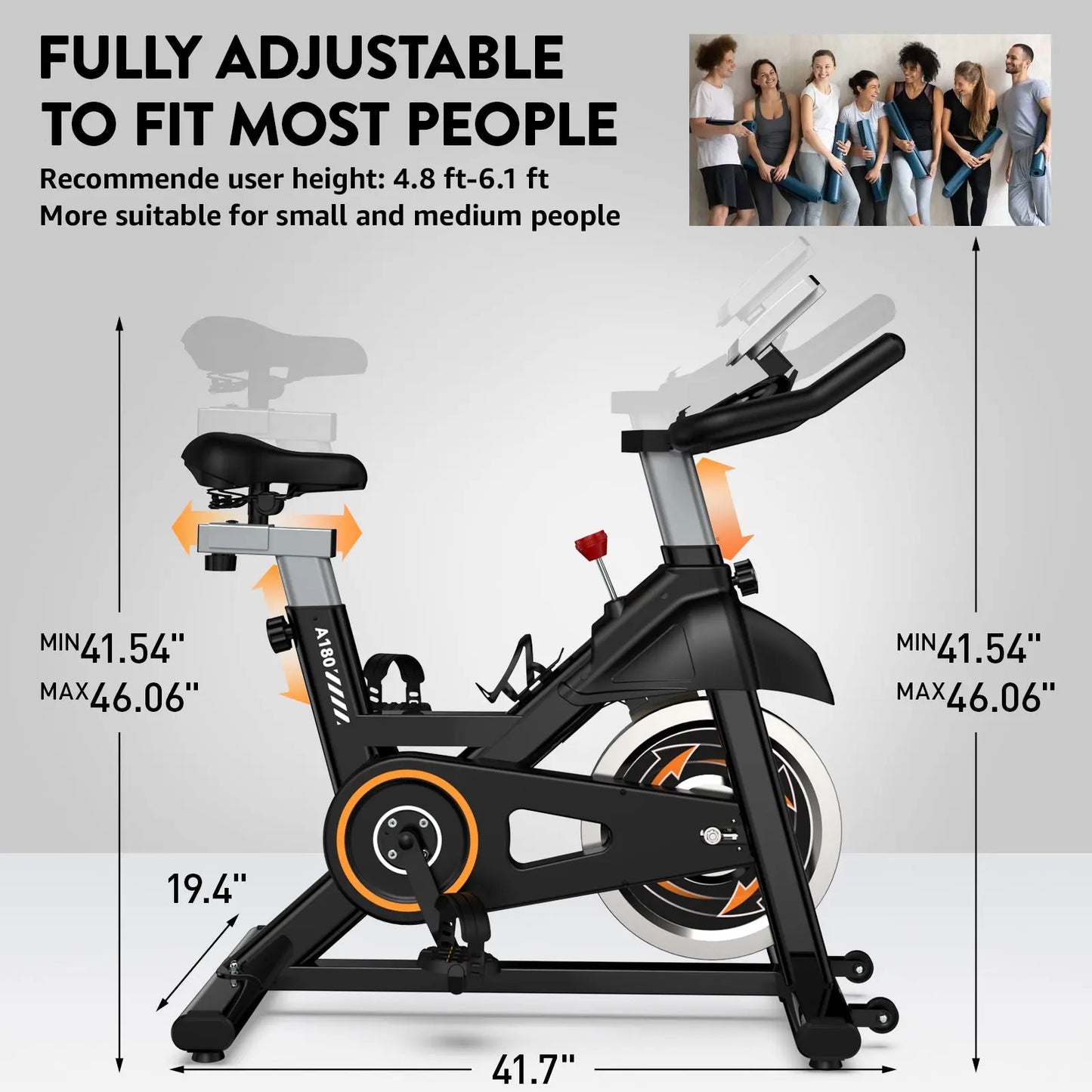 Pooboo Adjustable Silent Bike A180M2