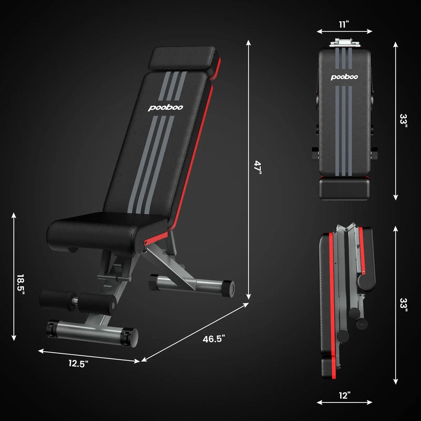 Pooboo Indoor Dumbbell Bench Y15801