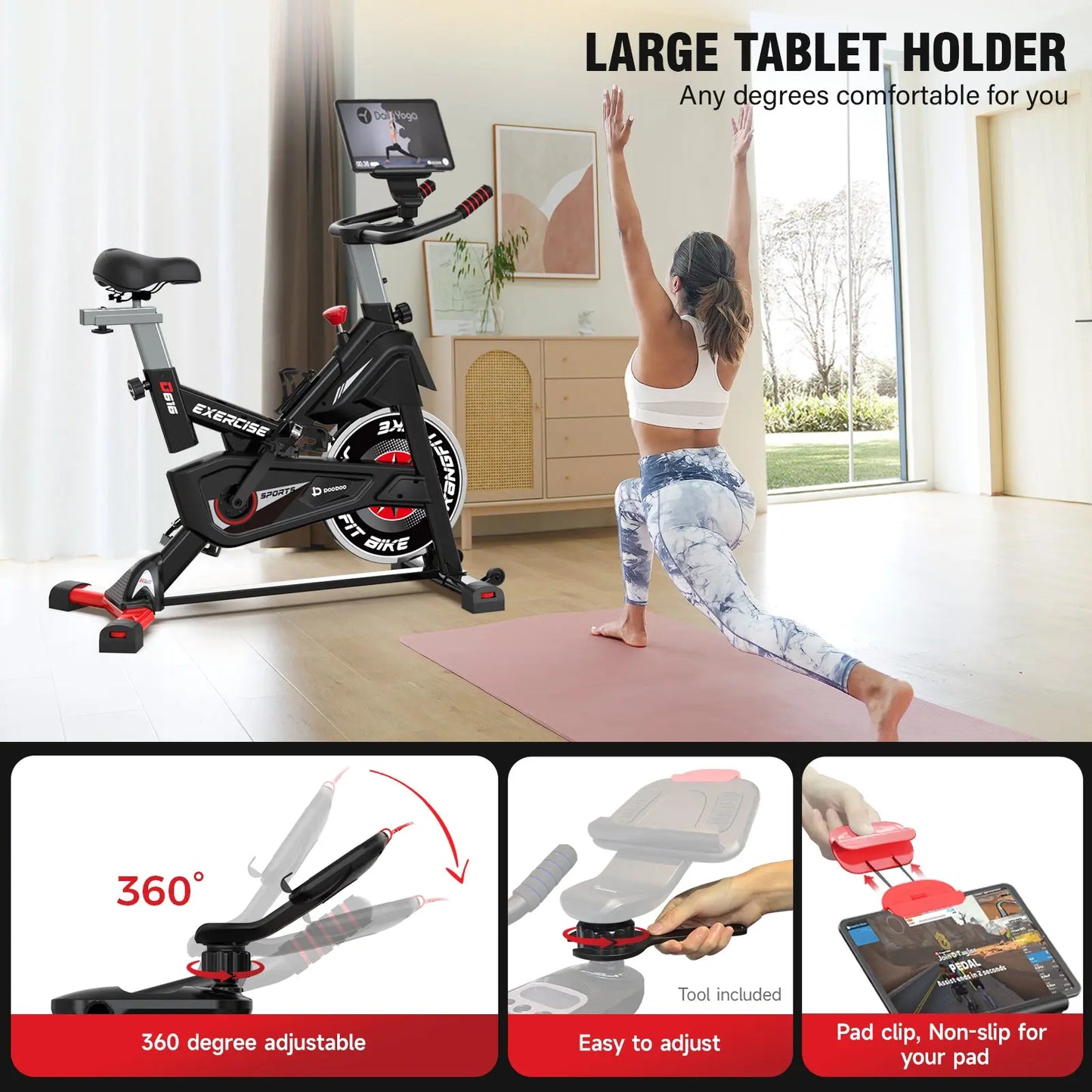 Pooboo Stationary Exercise Bike D616M2