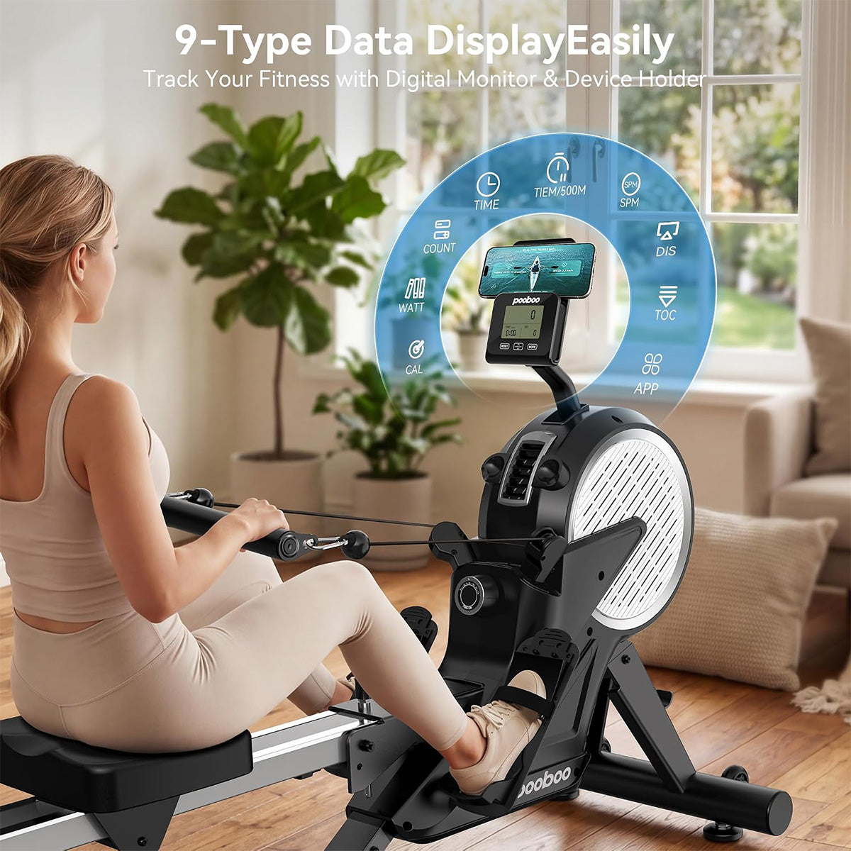 H188 Adjustable Magnetic Rowing Machine