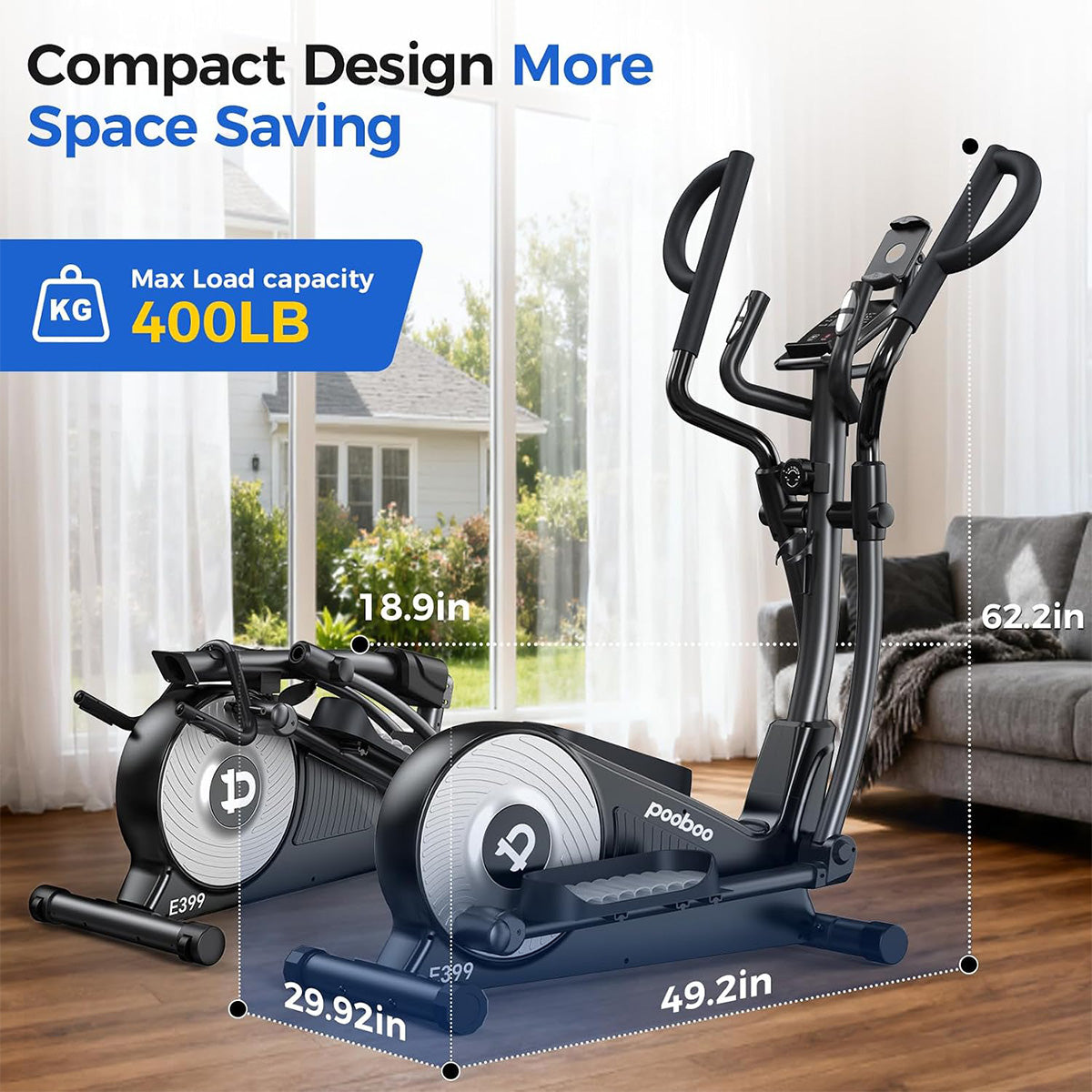 E399 Silent Elliptical machine-Silver