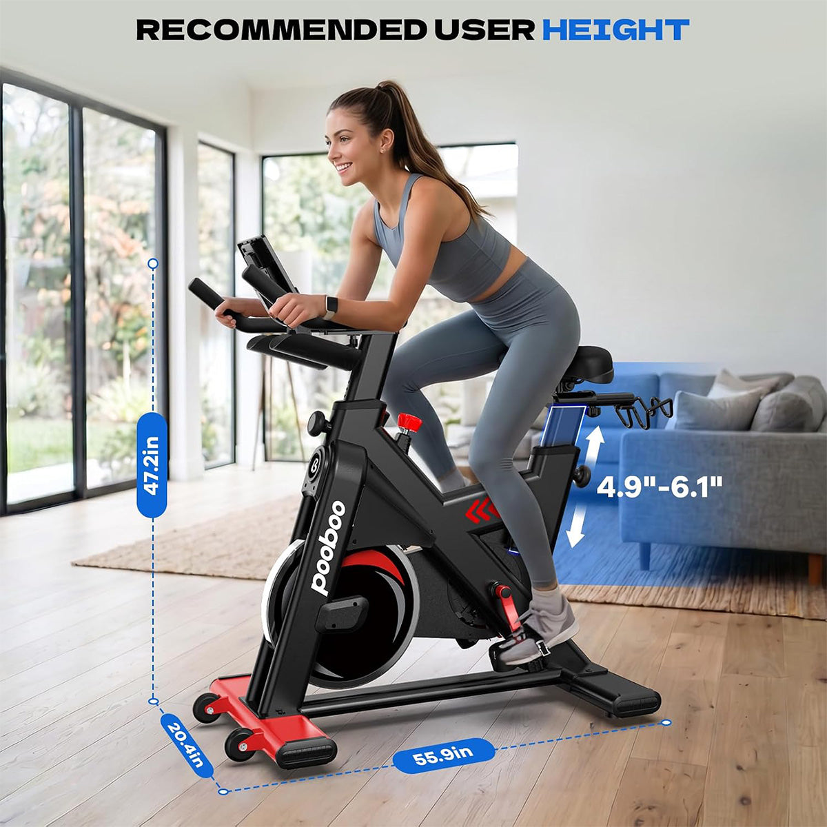 D810 Stationary Bikes with Comfortable Seat Cushion