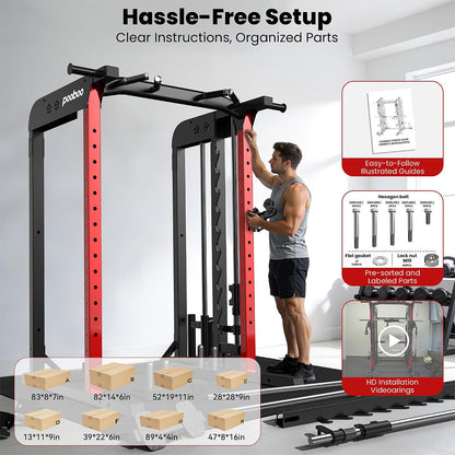 Smith Machine with Adjustable Weight Bench