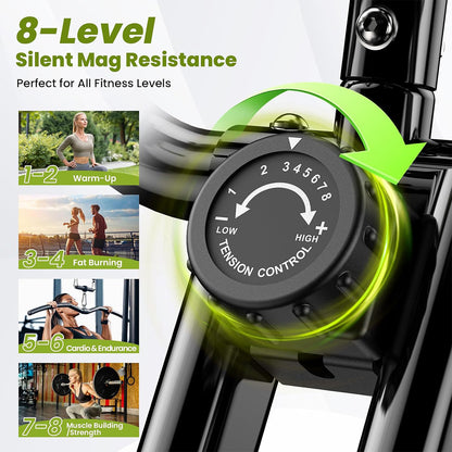 X828 Magnetic Foldable Exercise Bike-Green