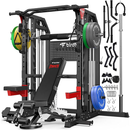 Smith Machine With 230lb counterweight&Bench- Color