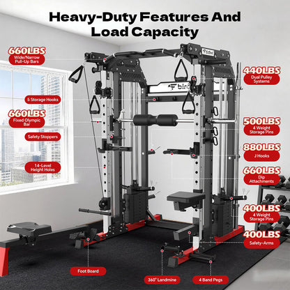 P630Pro Smith Machine With Rowing Machine Components