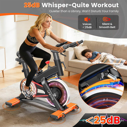 D576 Home Spin Bike with Heart Rate Monitor