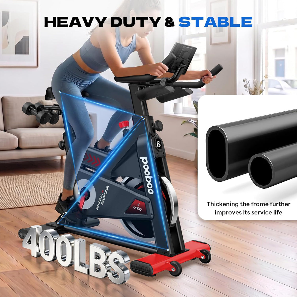 D810 Stationary Bikes with Comfortable Seat Cushion