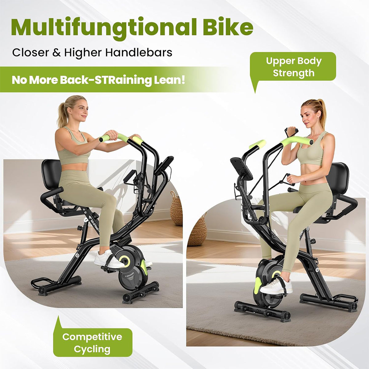 X828 Magnetic Foldable Exercise Bike-Green
