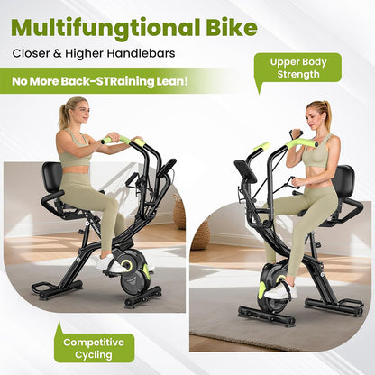 X828 Magnetic Foldable Exercise Bike-Green