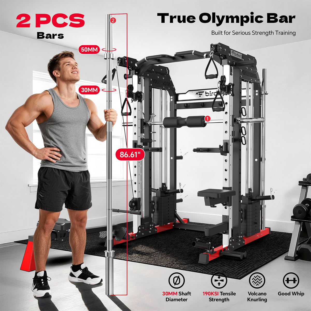 P630Pro Smith Machine With Rowing Machine Components