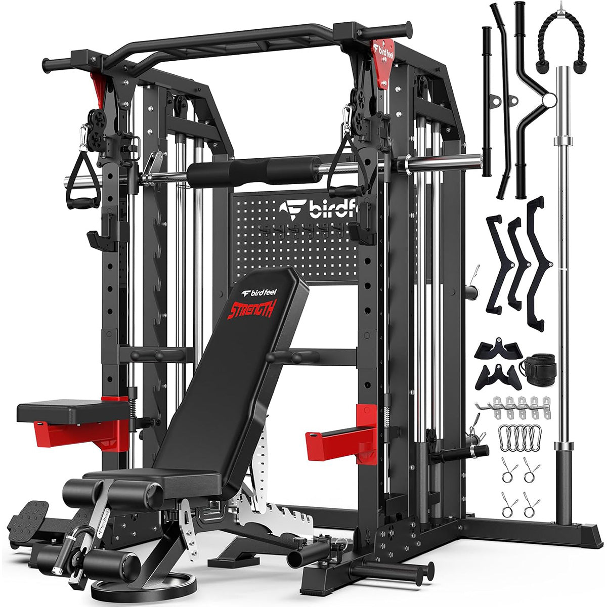 Multi-Function Power Cage With Workout Bench