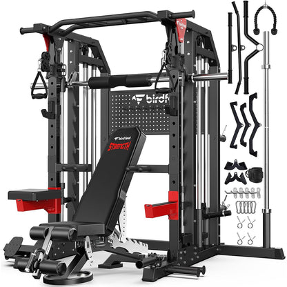 Multi-Function Power Cage With Workout Bench