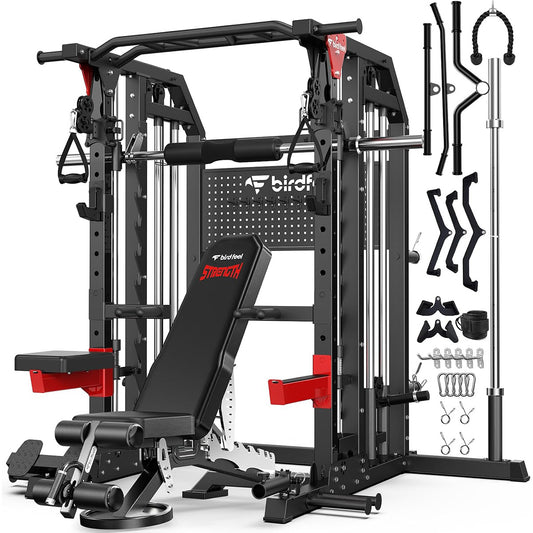 Multi-Function Power Cage With Workout Bench