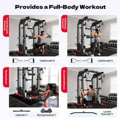 P630Pro Smith Machine With Rowing Machine Components