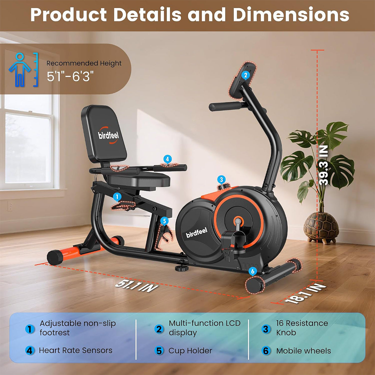 W259 Recumbent Exercise Bike for Home