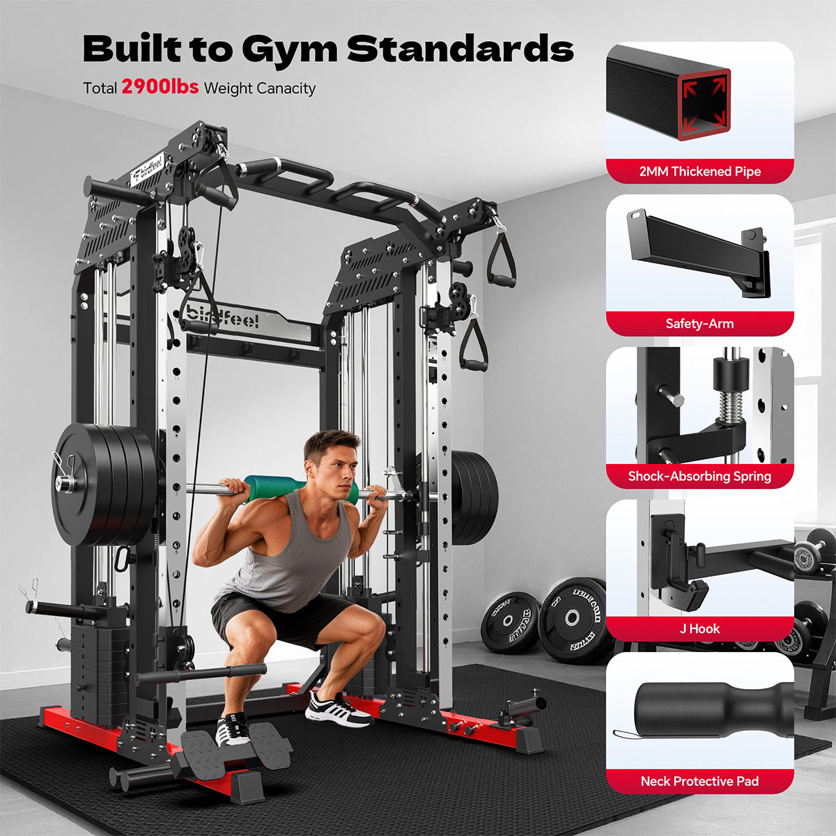 P630Pro Smith Machine With Rowing Machine Components