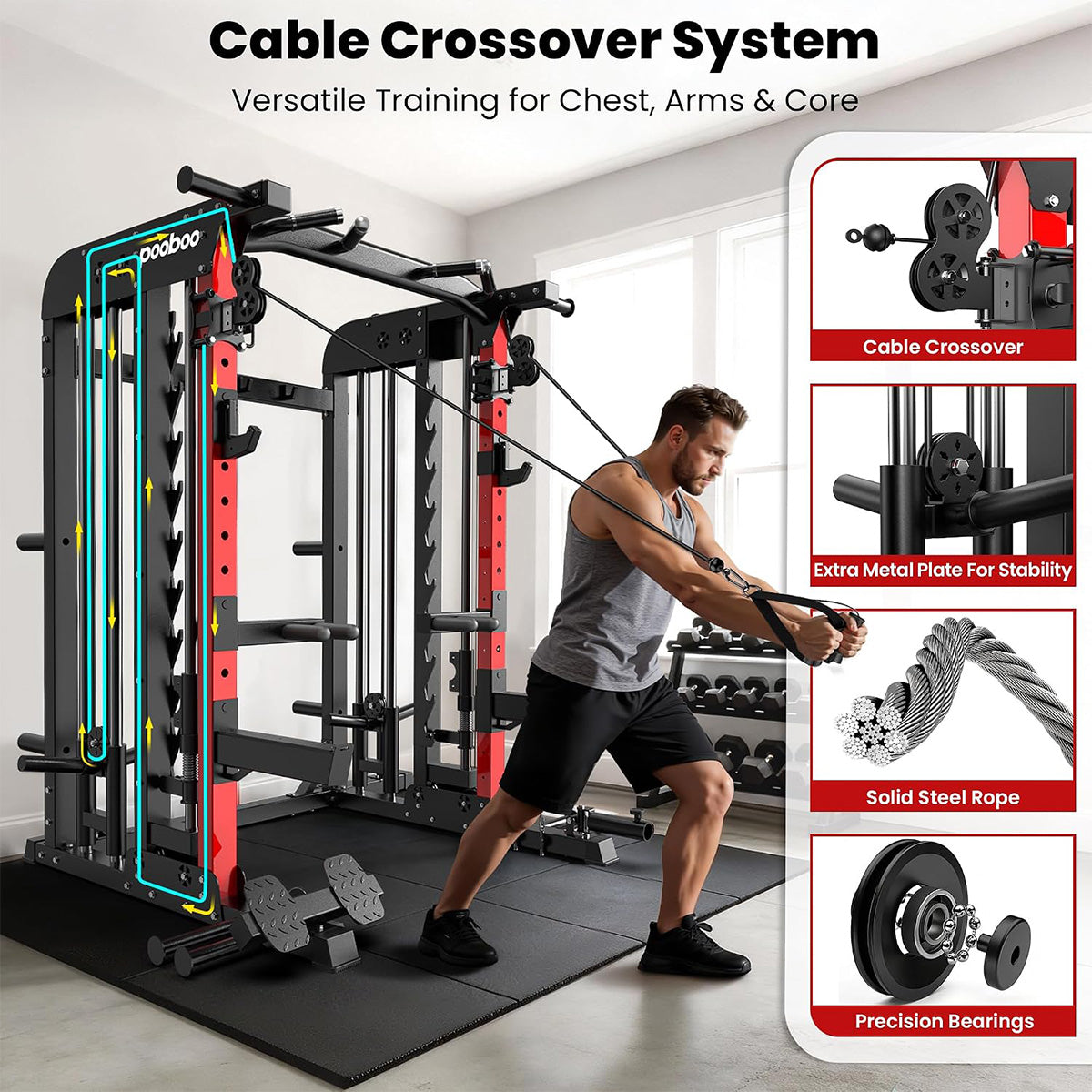 P43Pro Power Cage With 230lb counterweight - Black