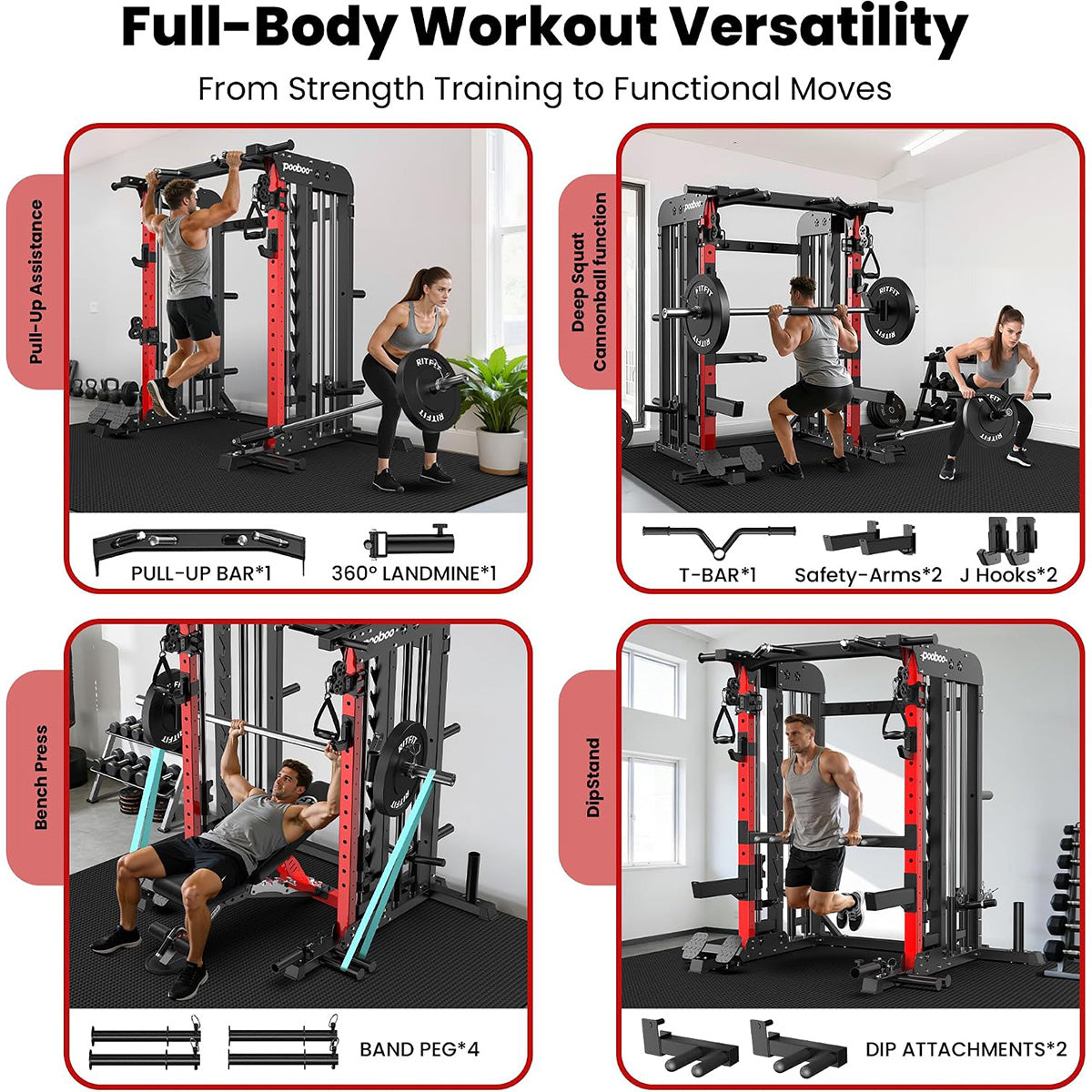 P43Pro Power Cage With 230lb counterweight - Black