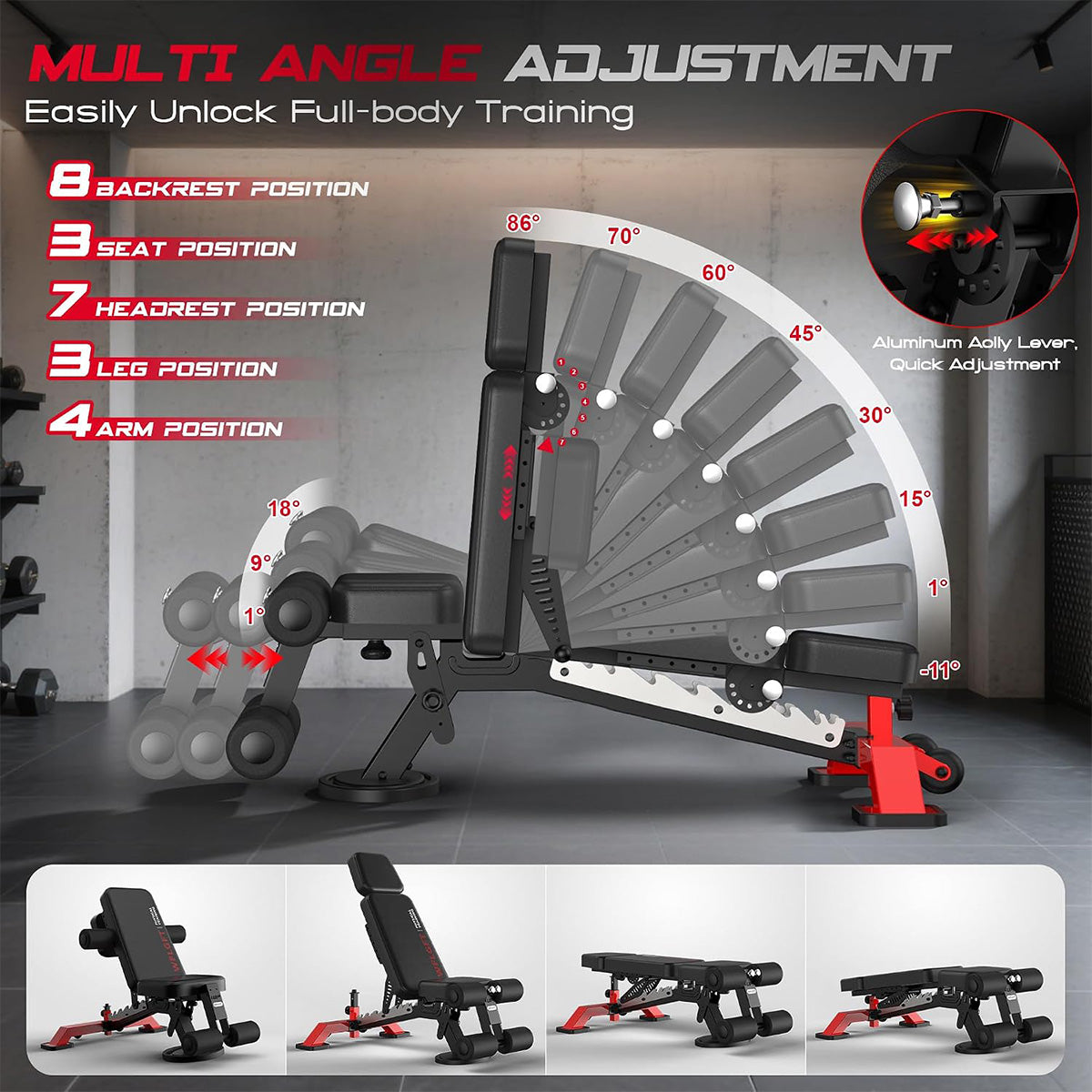 Y180 Weight Bench for Home Gym