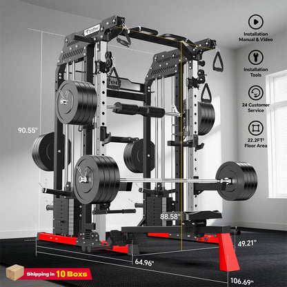 P630Pro Smith Machine With Rowing Machine Components