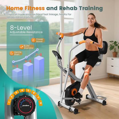 X820 Foldable Exercise Bike with Elliptical Mode