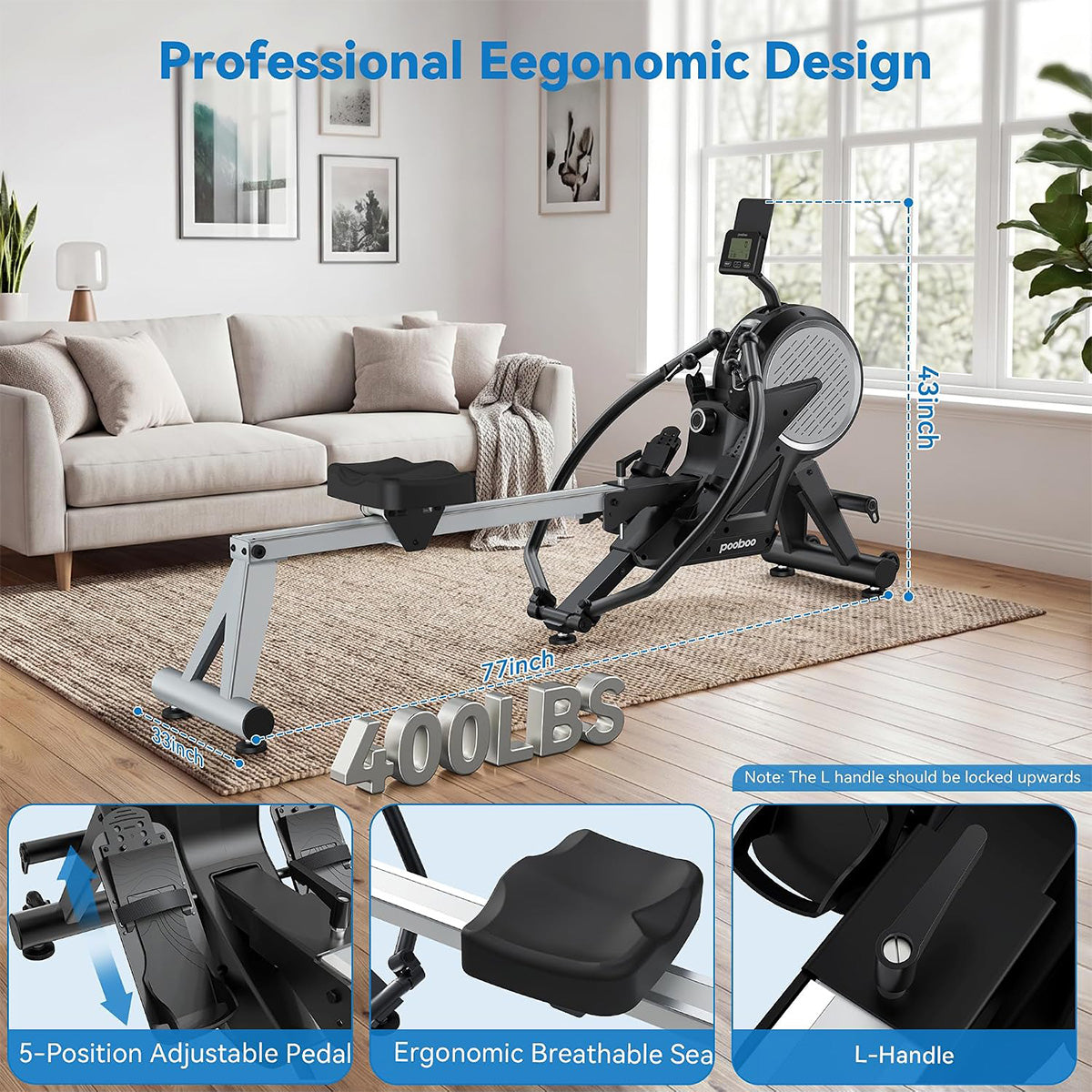 H188 Adjustable Magnetic Rowing Machine