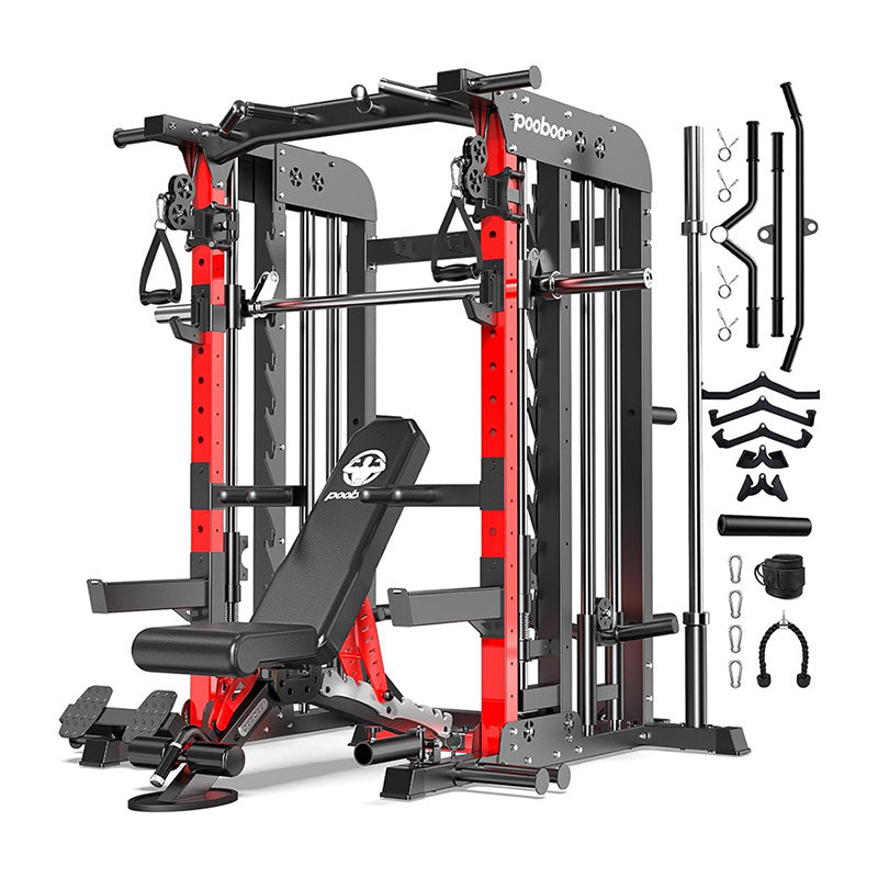 Smith Machine with Adjustable Weight Bench