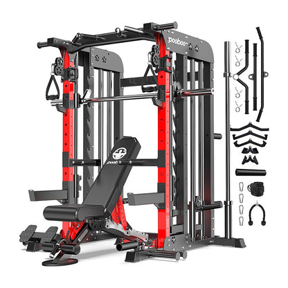 Smith Machine with Adjustable Weight Bench