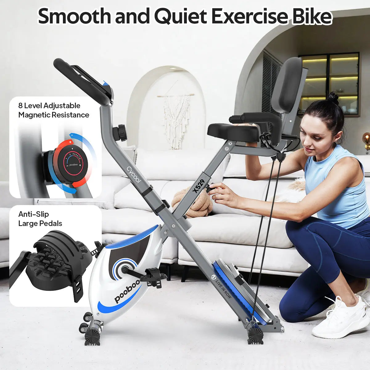 Pooboo Folding Exercise Bike X529M1