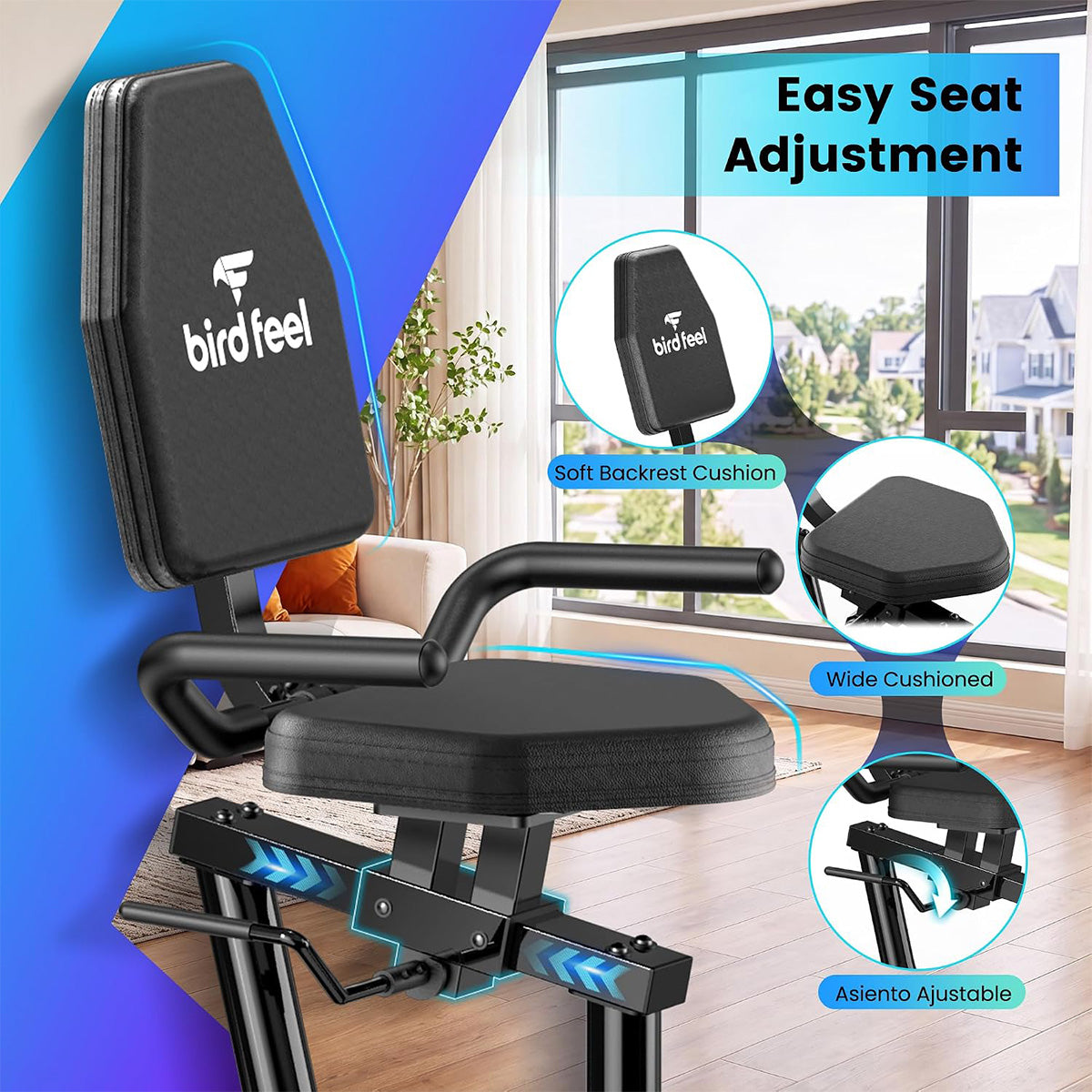 W308 Recumbent Exercise Bike with Arm Exerciser