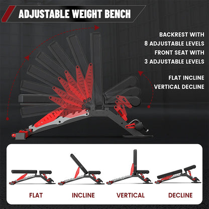 Smith Machine with Adjustable Weight Bench