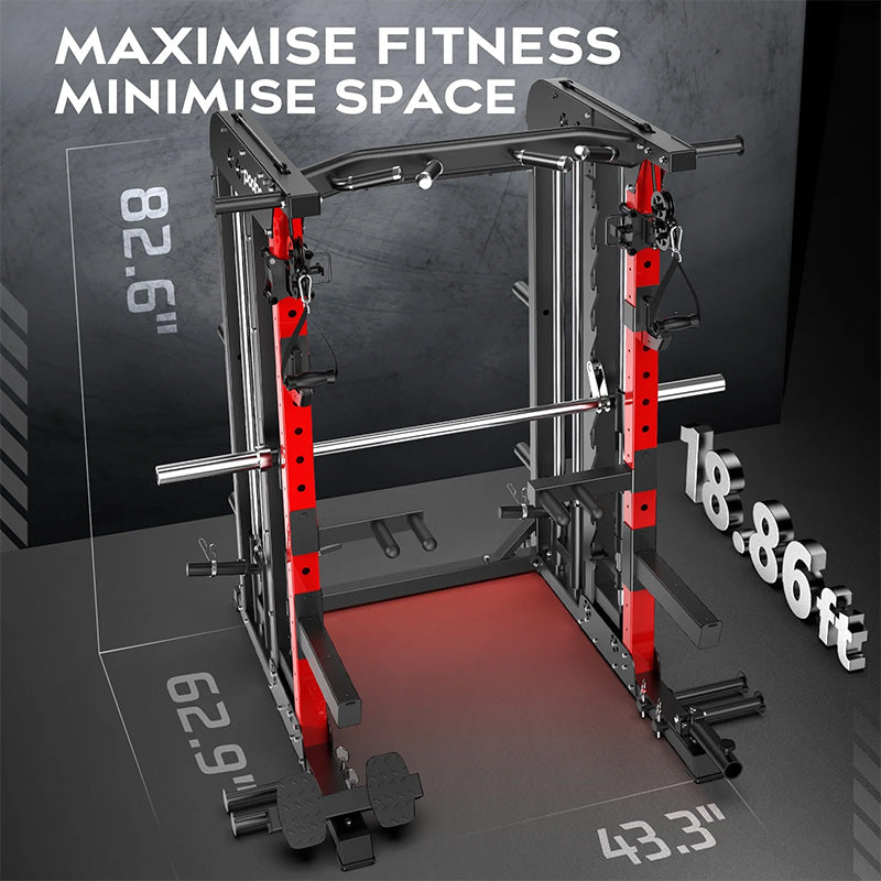 Smith Machine with Adjustable Weight Bench