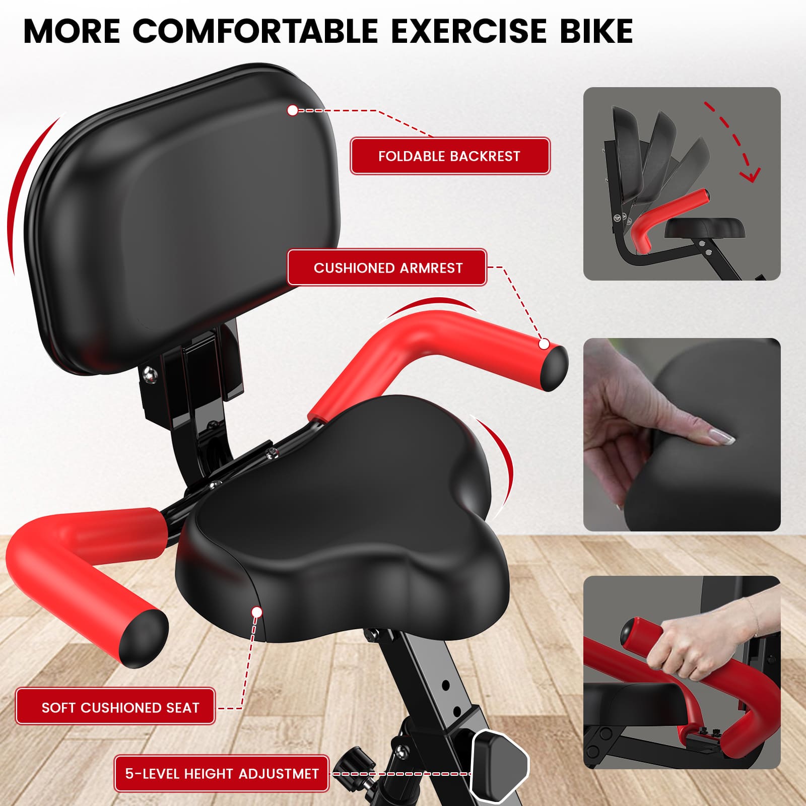 YOBOOページ Pooboo 4-in-1 Folding Exercise Bike – POOBOO
