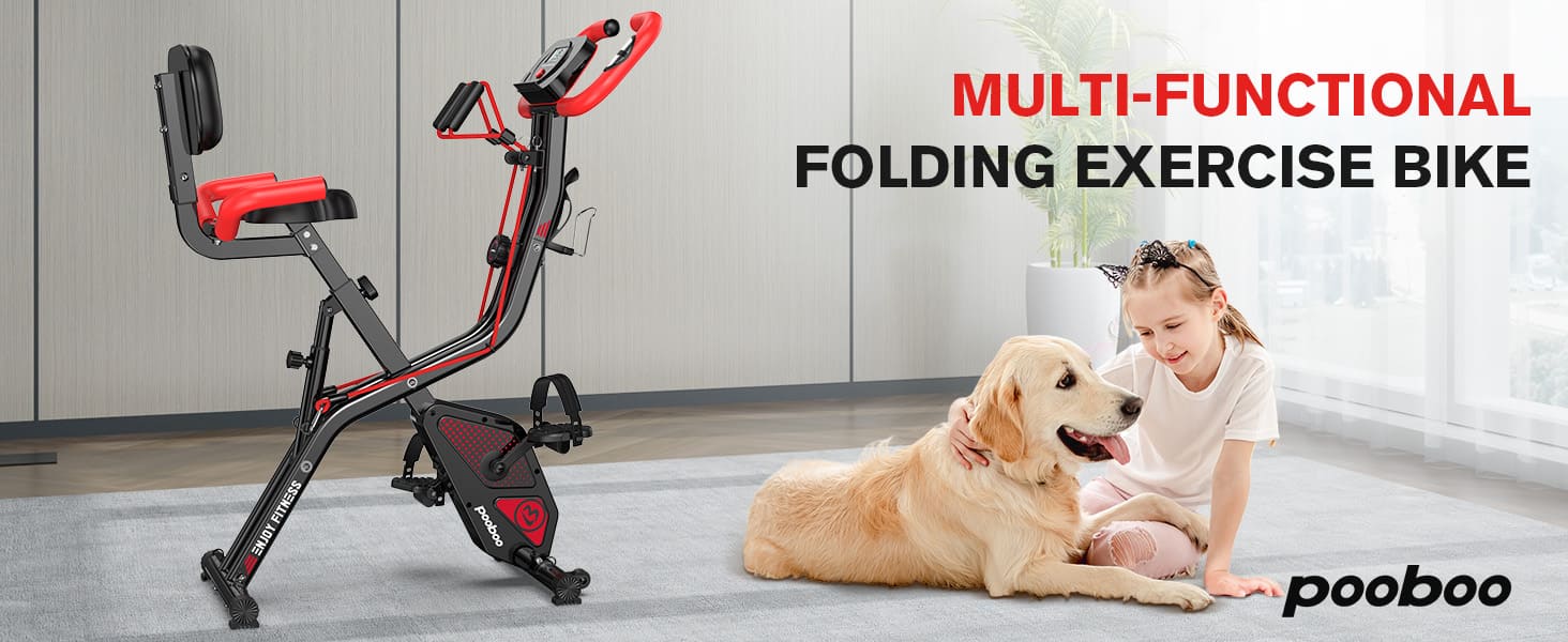 Pooboo 4-in-1 Folding Exercise Bike – POOBOO