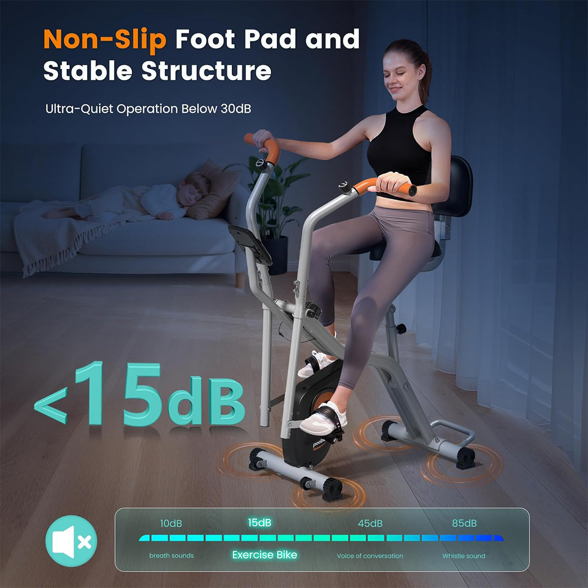 X820 Foldable Exercise Bike with Elliptical Mode