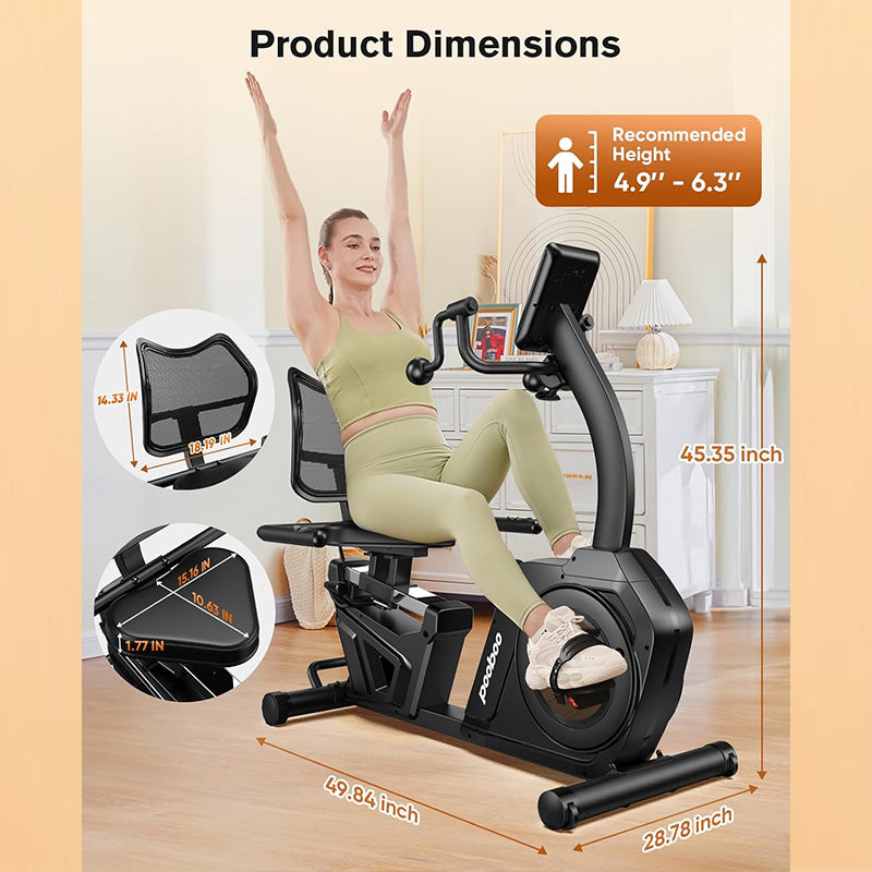 Pooboo Recumbent Bike with Arm Exerciser – POOBOO