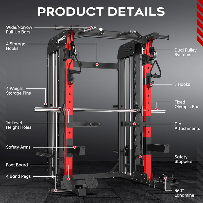 Smith Machine with Adjustable Weight Bench