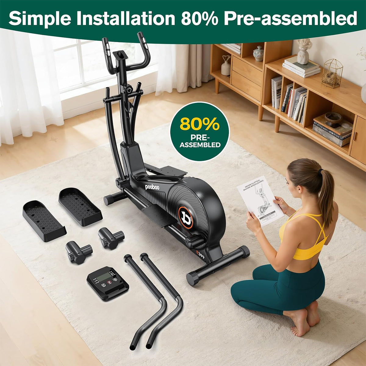 E399 Silent Elliptical machine-Black