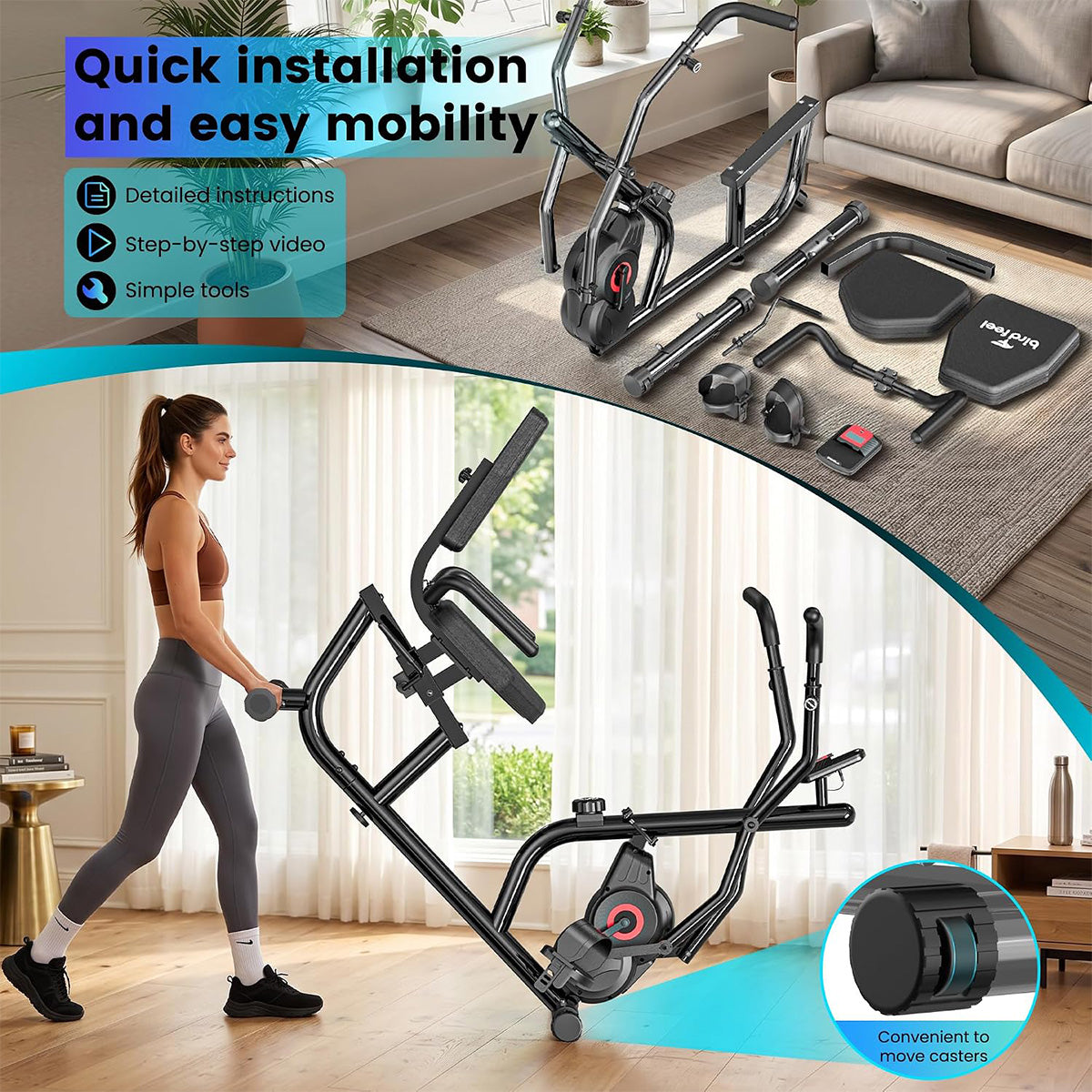 W308 Recumbent Exercise Bike with Arm Exerciser