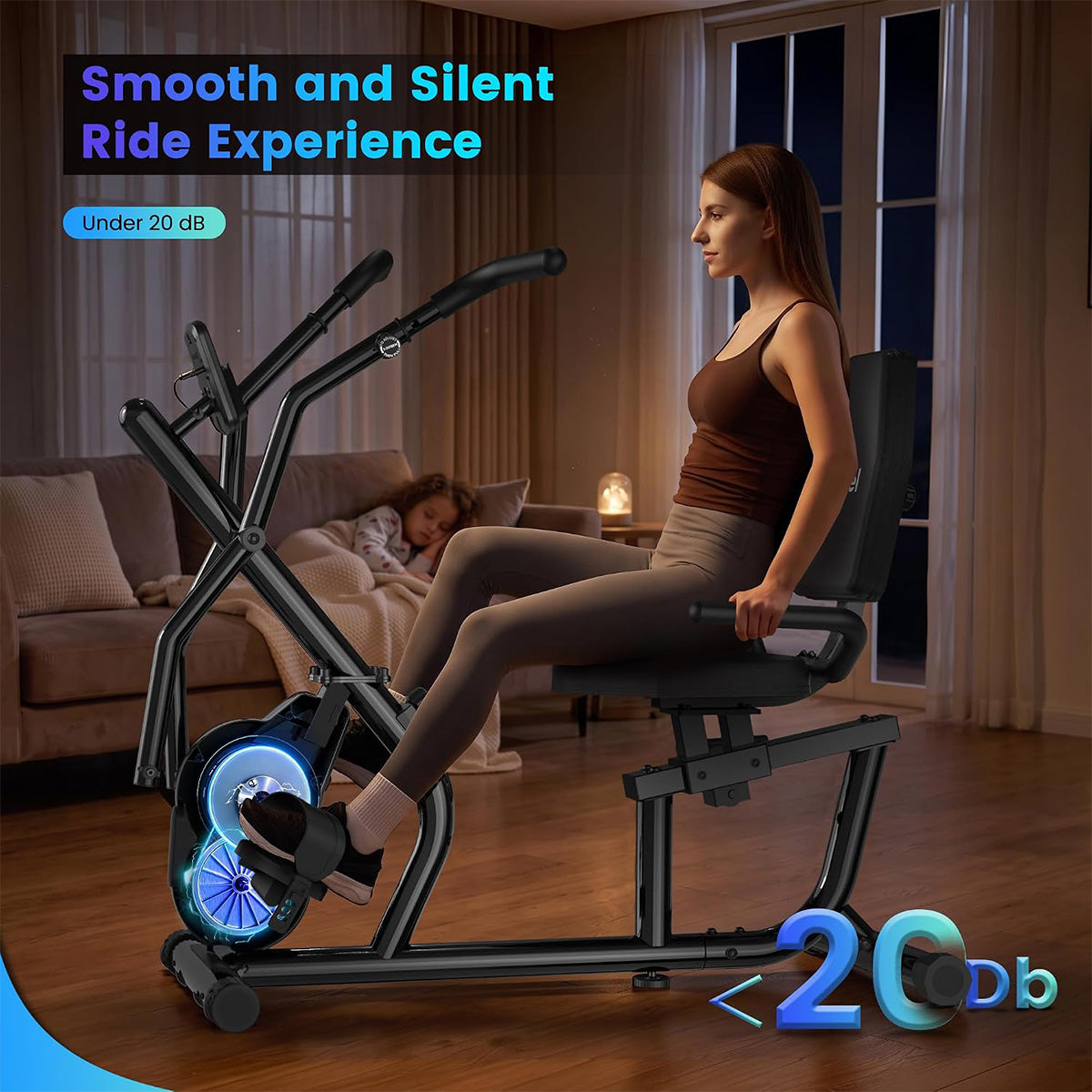 W308 Recumbent Exercise Bike with Arm Exerciser