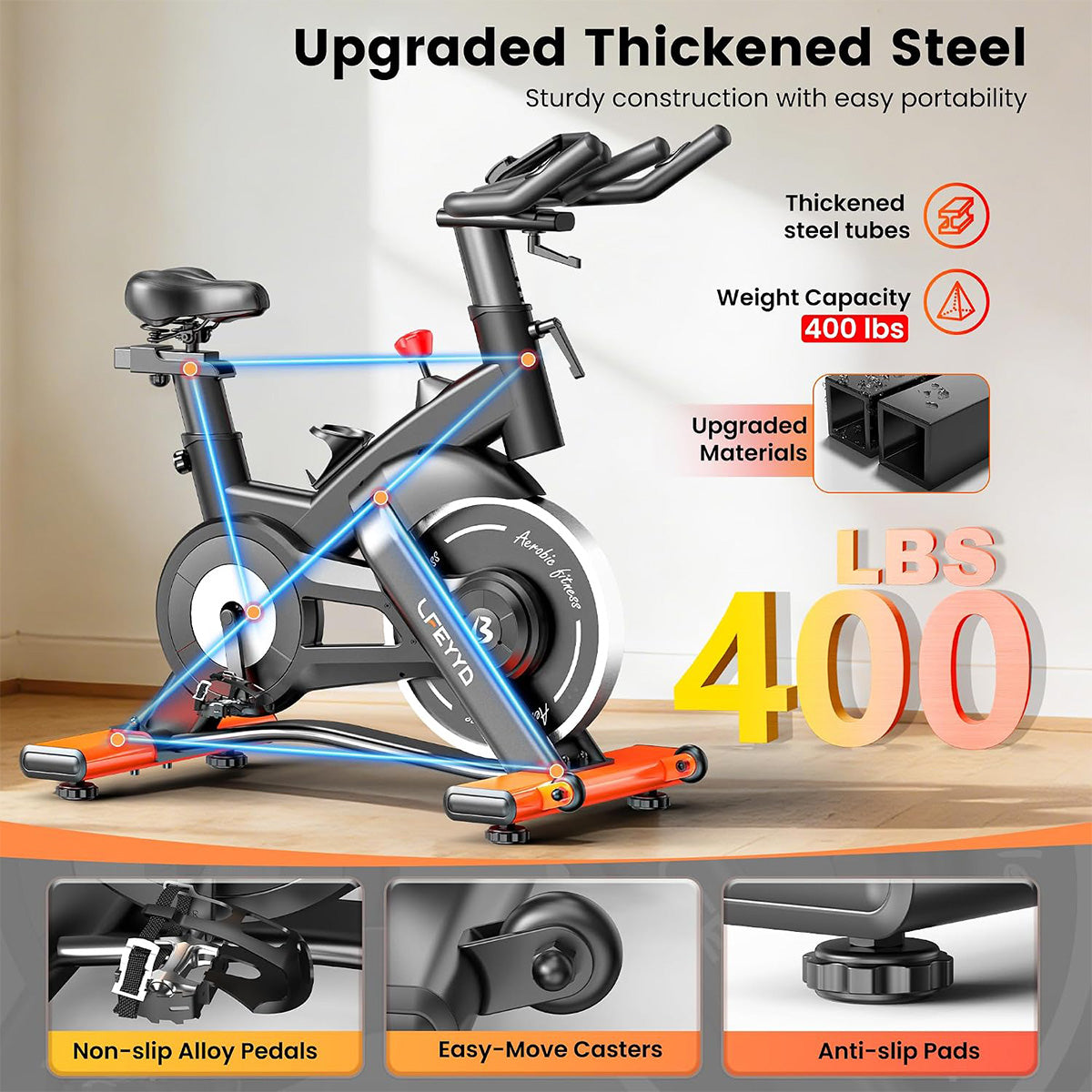D576 Home Spin Bike with Heart Rate Monitor