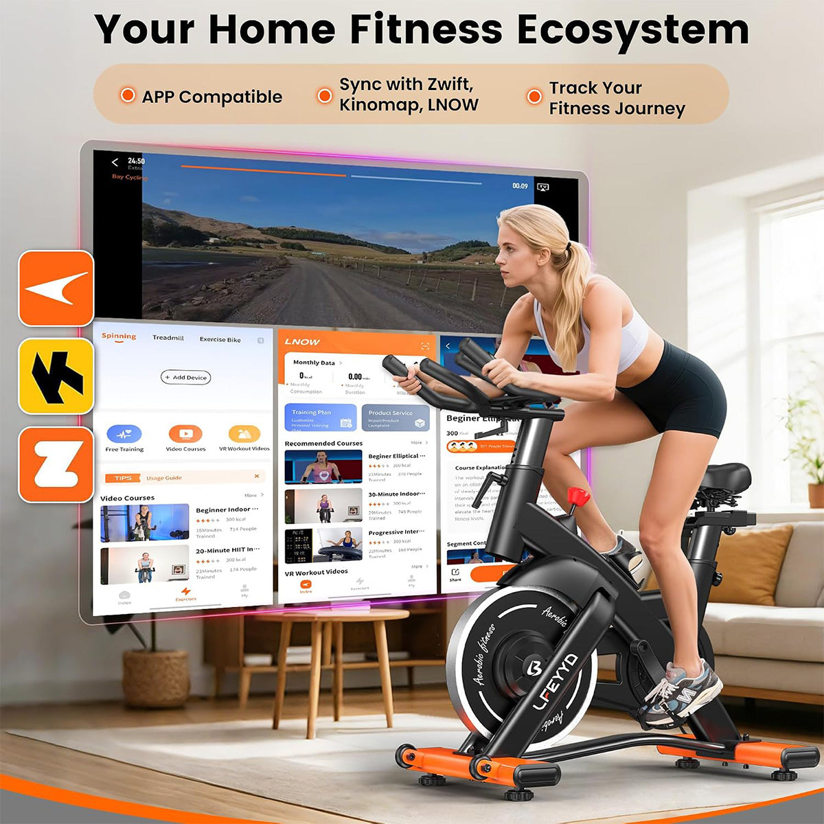 D576 Home Spin Bike with Heart Rate Monitor